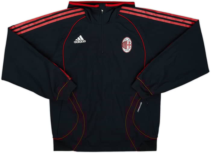 2006-07 AC Milan adidas Formotion Chaqueta de lluvia con capucha y cremallera de 1/4 - 9/10 - (S)