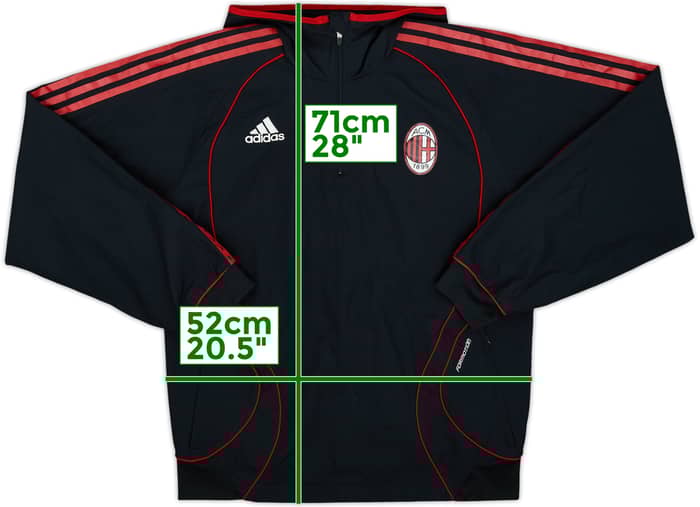 2006-07 AC Milan adidas Formotion Chaqueta de lluvia con capucha y cremallera de 1/4 - 9/10 - (S)