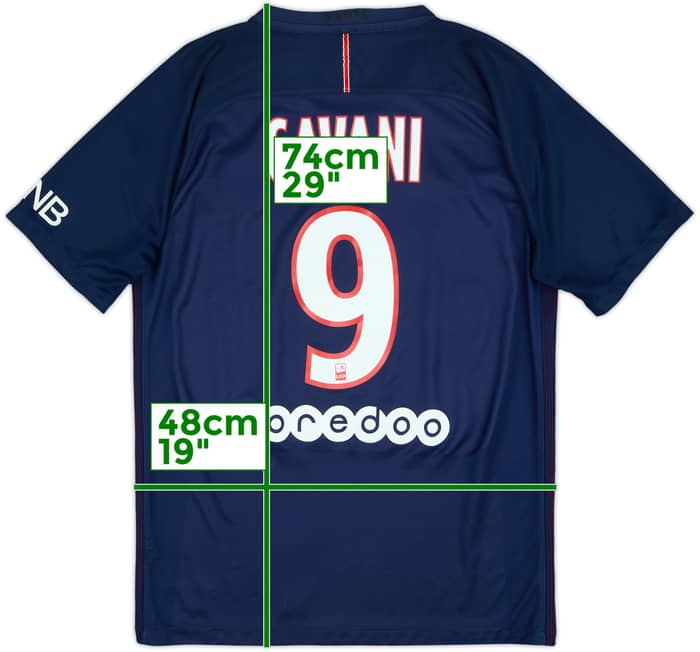 2016-17 Paris Saint-Germain Home Shirt Cavani #9 - 7/10 - (M)