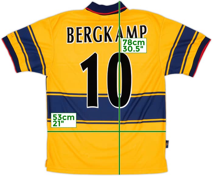 1997-99 Arsenal Away Shirt Bergkamp #10 - 8/10 - (L)