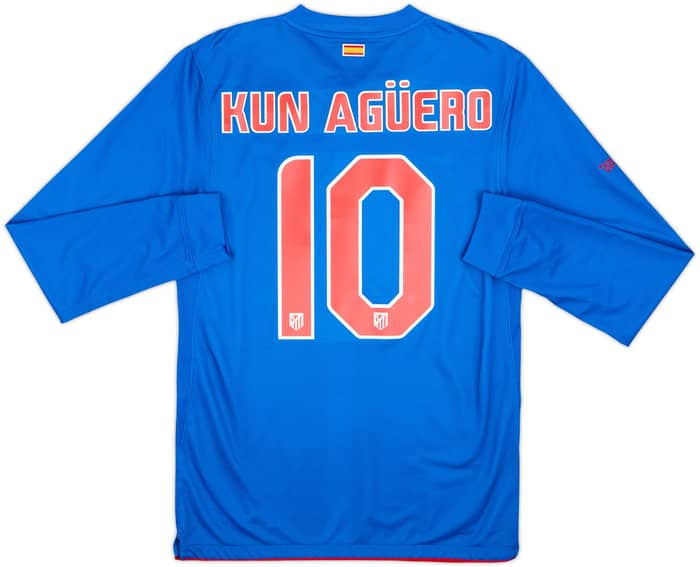 2010-11 Atletico Madrid Player Issue Away L/S Shirt Kun Aguero #10 - 10/10 - (S)