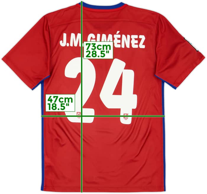 2015-16 Atletico Madrid Home Shirt J.Gimenez #24 - 10/10 - (S)