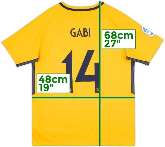 2017-18 Atletico Madrid Away Shirt Gabi #14 - 10/10 - (XL.Boys)