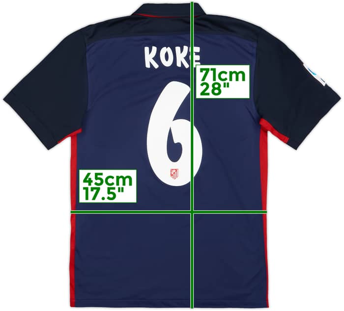 2015-16 Atletico Madrid Away Shirt Koke #6 - 7/10 - (S)