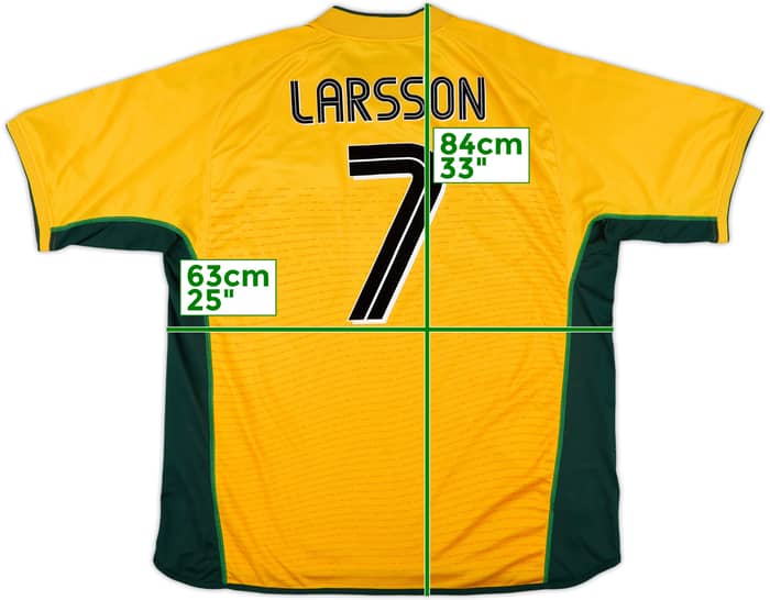 2002-03 Celtic Away Shirt Larsson #7 - 9/10 - (XXL)