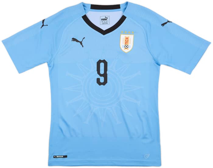 2018-19 Uruguay Home Shirt Suarez #9 - 9/10 - (S)