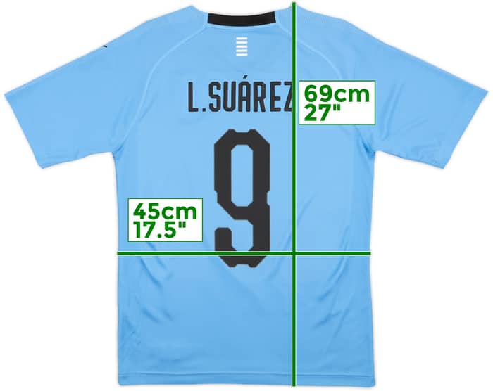 2018-19 Uruguay Home Shirt Suarez #9 - 9/10 - (S)