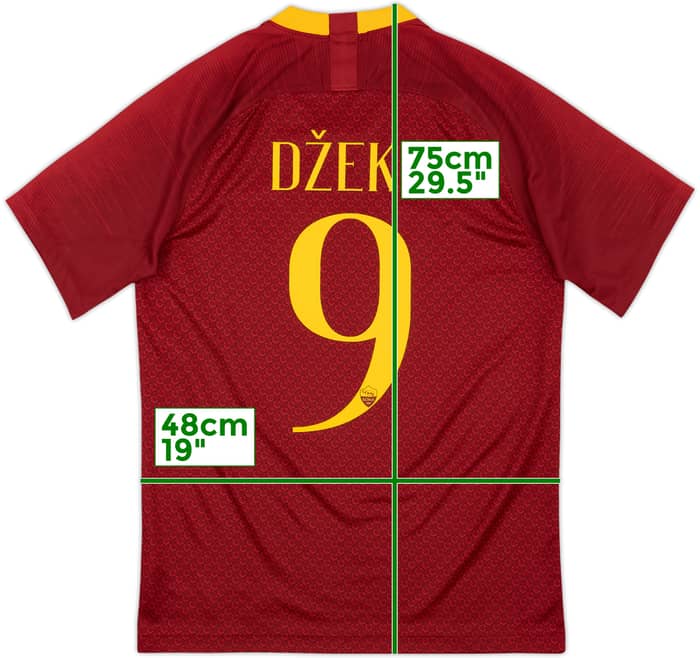 2018-19 Roma Home Shirt Dzeko #9 - 10/10 - (S)