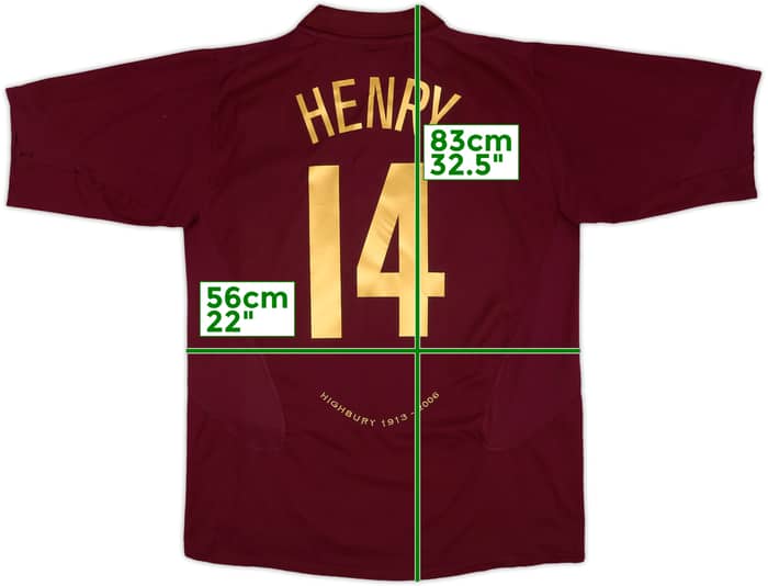 2005-06 Arsenal Home Shirt Henry #14 - 9/10 - (XL)