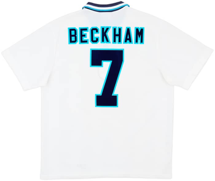 1995-97 England Home Shirt Beckham #7 - 7/10 - (XL)