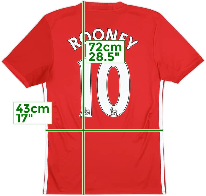 2016-17 Manchester United Home Shirt Rooney #10 - 9/10 - (XS)