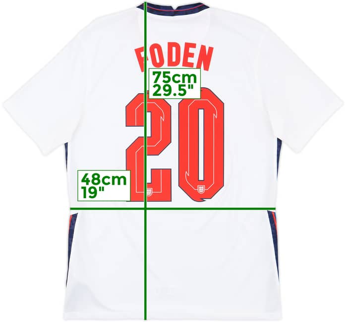 2020-22 England Home Shirt Foden #20 - 8/10 - (M)