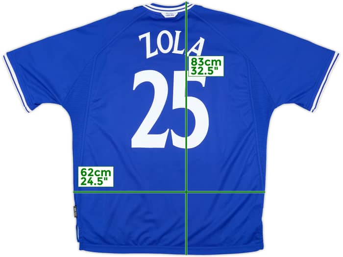 1999-01 Chelsea Home Shirt Zola #25 - 10/10 - (XXL)