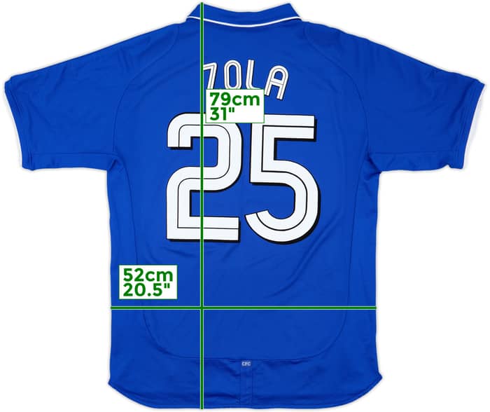 2001-03 Chelsea Home Shirt Zola #25 - 8/10 - (L)