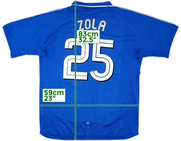2001-03 Chelsea Home Shirt Zola #25 - 8/10 - (XL)