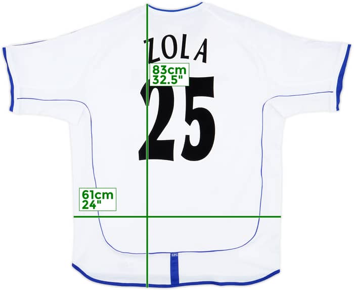 2001-03 Chelsea Away Shirt Zola #25 - 8/10 - (XL)