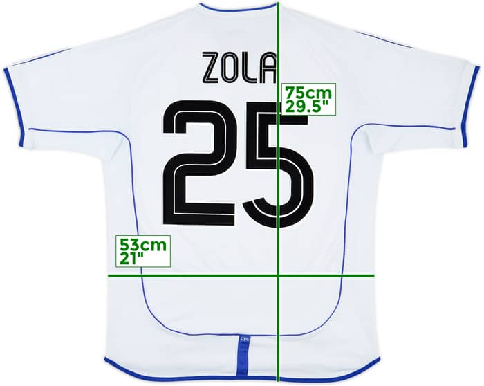 2001-03 Chelsea Away Shirt Zola #25 - 6/10 - (M)