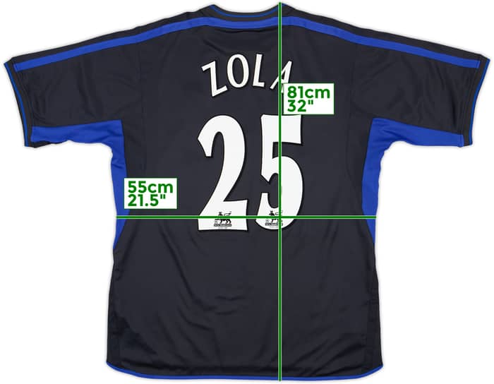 2002-04 Chelsea Away Shirt Zola #25 - 8/10 - (XL)