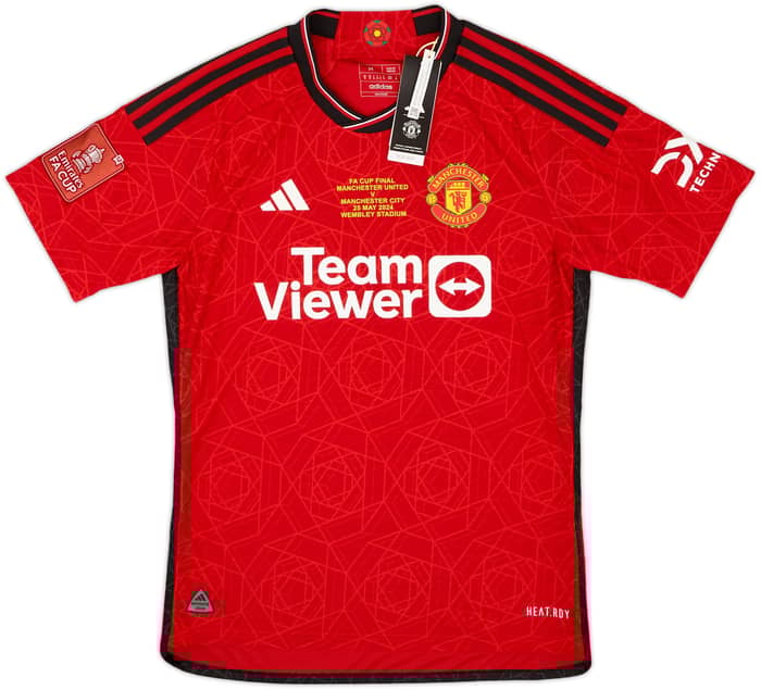 2023-24 Manchester United 'FA Cup Final' Authentic Home Shirt Mainoo #37 (M)