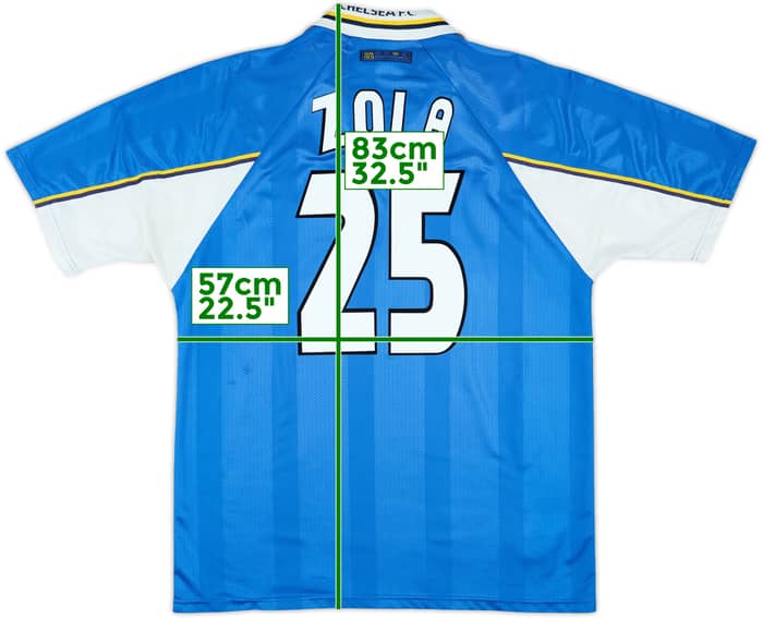 1997-99 Chelsea Home Shirt Zola #25 - 6/10 - (XL)