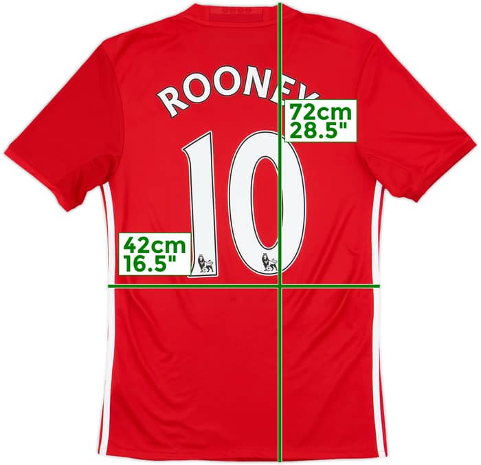 2016-17 Manchester United Home Shirt Rooney #10 - 10/10 - (XS)
