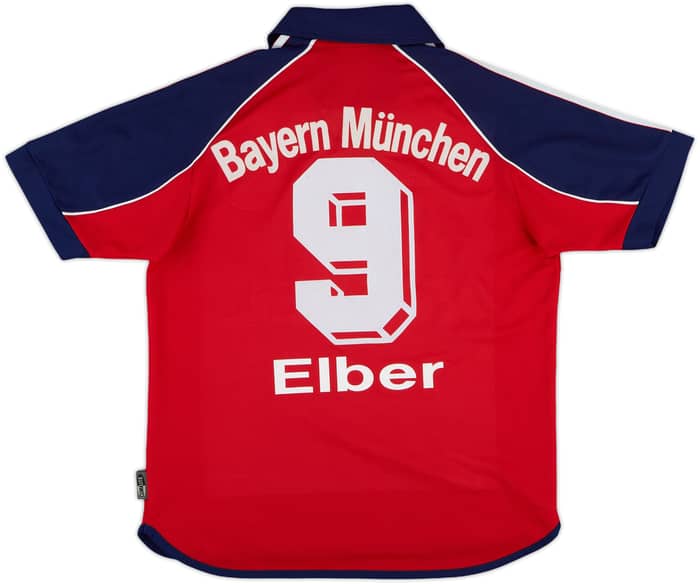 1999-01 Bayern Munich Home Shirt Elber #9 - 7/10 - (XL.Boys)