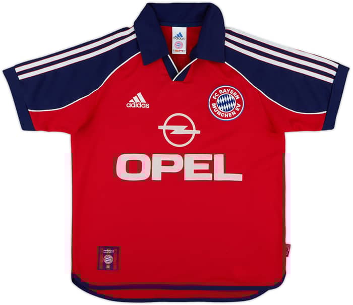 1999-01 Bayern Munich Home Shirt Elber #9 - 7/10 - (XL.Boys)