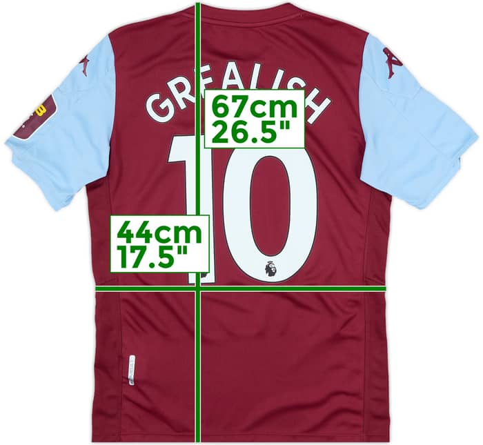 2019-20 Aston Villa Home Shirt Grealish #10 - 10/10 - (S)