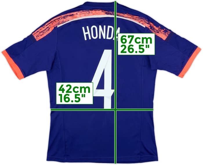 2013-15 Japan Home Shirt Honda #4 - 8/10 - (S)