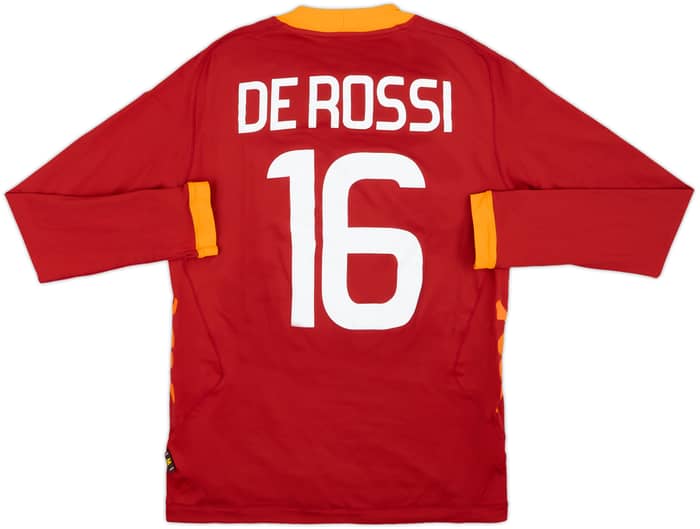 2011-12 Roma Home L/S Shirt De Rossi #16 - 9/10 - (M)