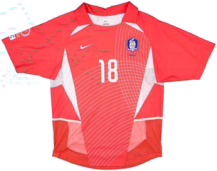 2002-03 South Korea Player Issue Home Shirt S H Hwang #18 - 9/10 - (M)