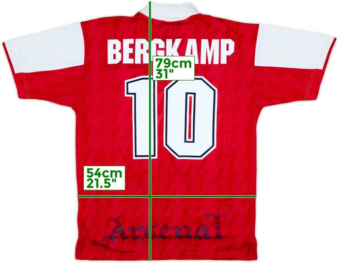 1994-96 Arsenal Home Shirt Bergkamp #10 - 8/10 - (L)