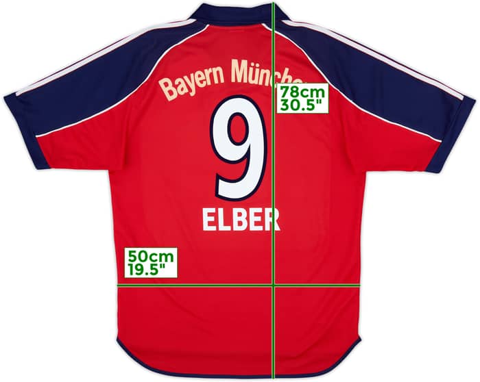 1999-01 Bayern Munich Home Shirt Elber #9 - 8/10 - (M)