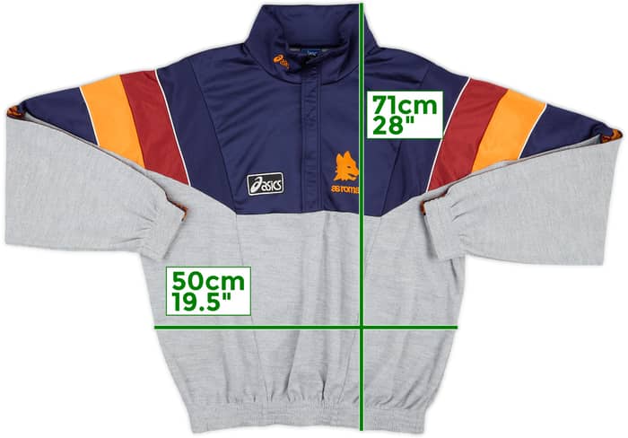 1995-96 Roma Asics 1/2 Zip Track Jacket - 8/10 - (L)