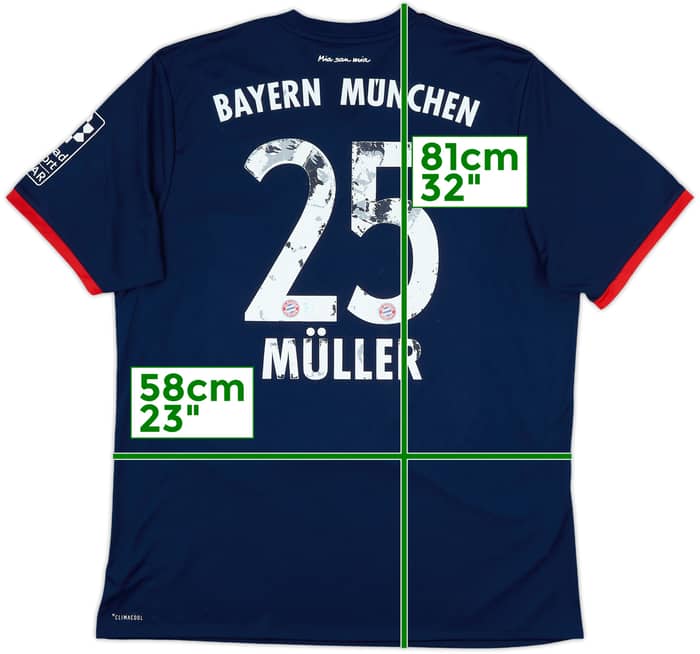 2017-18 Bayern Munich Away Shirt Muller #25 - 5/10 - (XL)