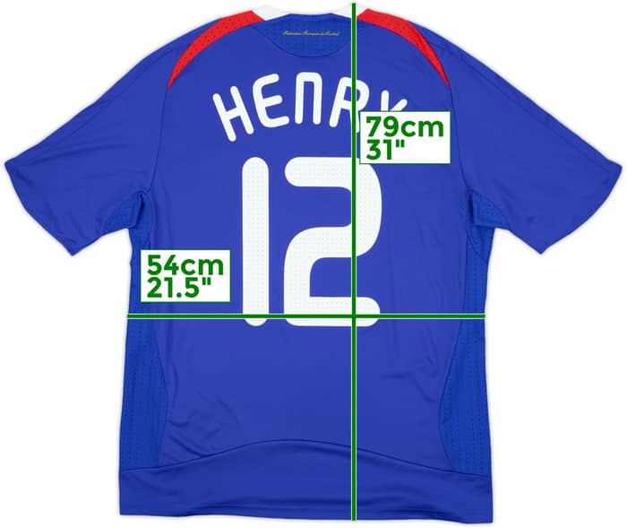 2008-09 France Home Shirt Henry #12 - 8/10 - (L)