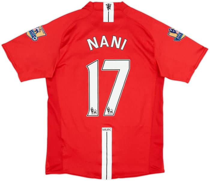 2007-09 Manchester United Home Shirt Nani #17 - 8/10 - (S)
