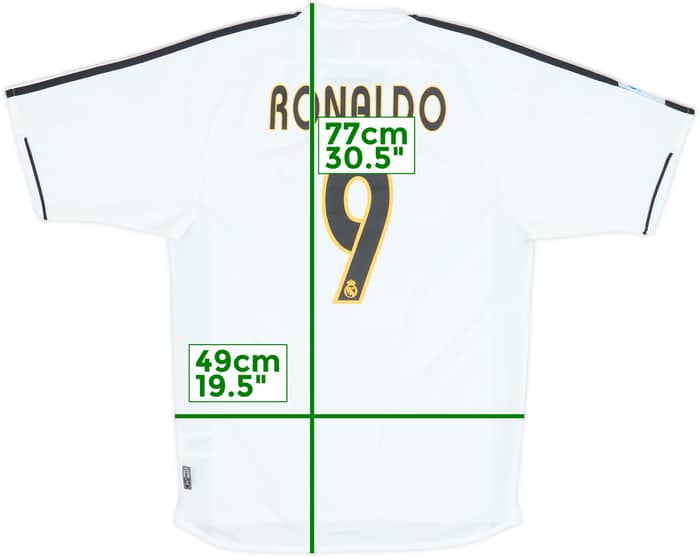 2003-04 Real Madrid Home Shirt Ronaldo #9 - 8/10 - (S)