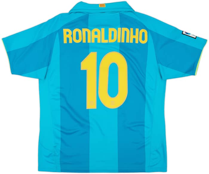 2007-09 Barcelona Away Shirt Ronaldinho #10 - 8/10 - (L)