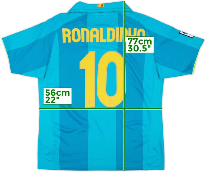 2007-09 Barcelona Away Shirt Ronaldinho #10 - 8/10 - (L)