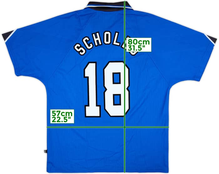 1996-98 Manchester United Third Shirt Scholes #18 - 8/10 - (XL)