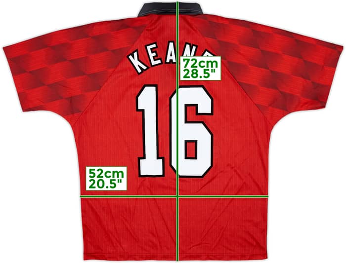 1996-98 Manchester United Home Shirt Keane #16 - 9/10 - (M)