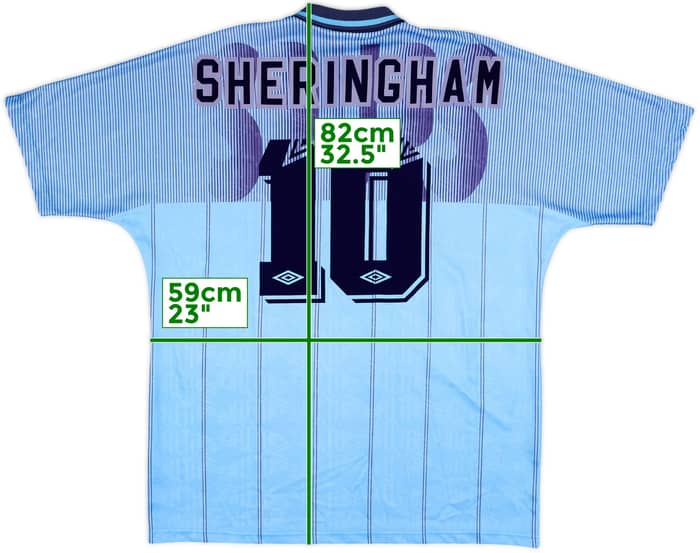 1991-94 Tottenham Third Shirt Sheringham #10 - 8/10 - (XXL)