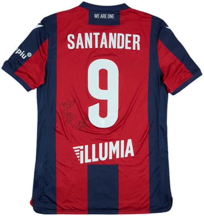 2019-20 Bologna Match Issue Signed Home Shirt Santander #9