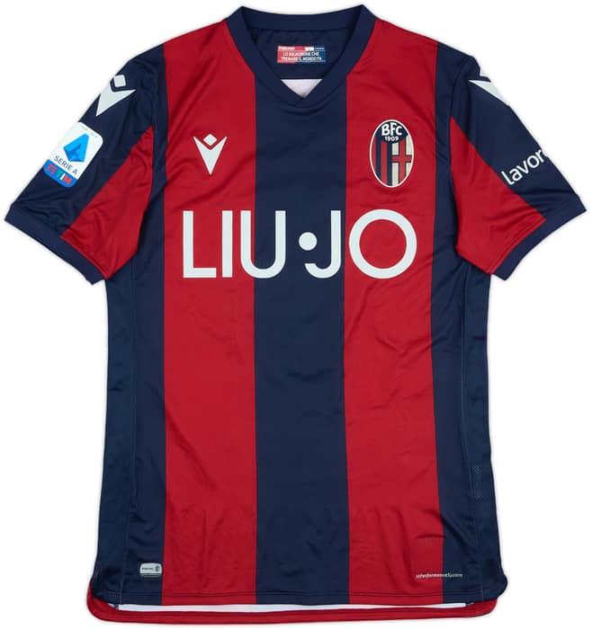 2019-20 Bologna Match Issue Signed Home Shirt Santander #9