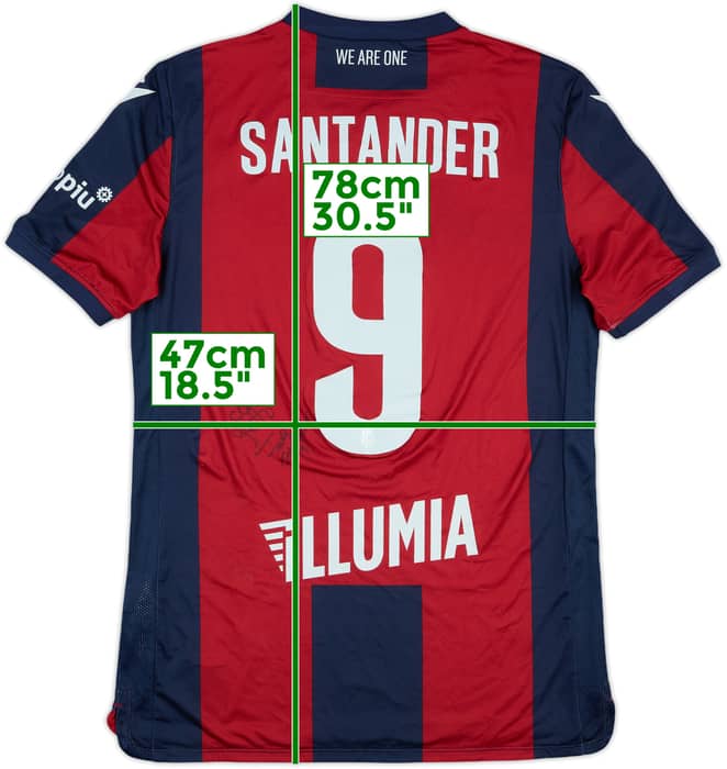2019-20 Bologna Match Issue Signed Home Shirt Santander #9