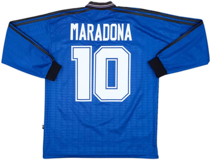 1994-97 Argentina Away L/S Shirt Maradona #10 - 9/10 - (L)