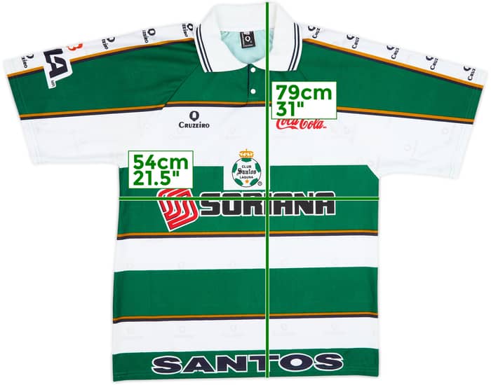 Camiseta de local de aficionado del Santos Laguna Cruzeiro 2000-01 - 9/10 - (L)