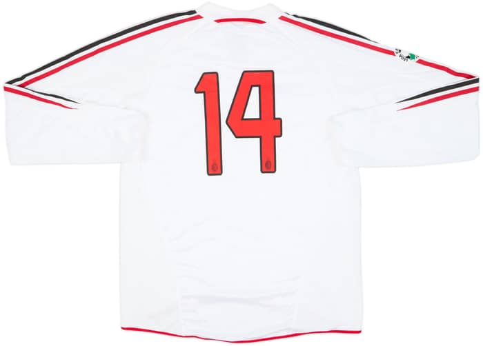 Camiseta de visitante del AC Milan 2004-05 versión jugador Manga Larga #14 - 5/10 - (XL)