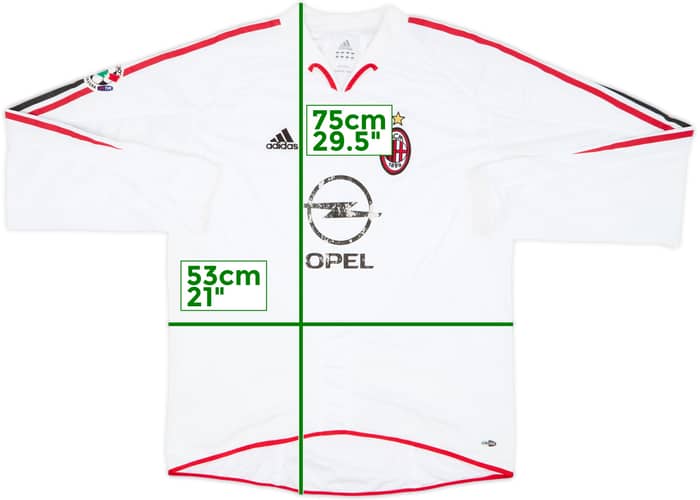 Camiseta de visitante del AC Milan 2004-05 versión jugador Manga Larga #14 - 5/10 - (XL)